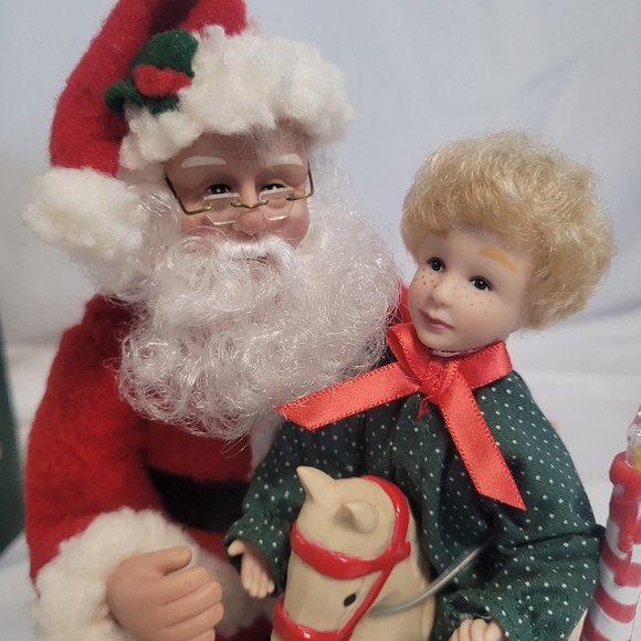 VTG 1993 Holiday Creations Xmas Lighted Musical Santa Rocking Horse Secene - Picture 3 of 16